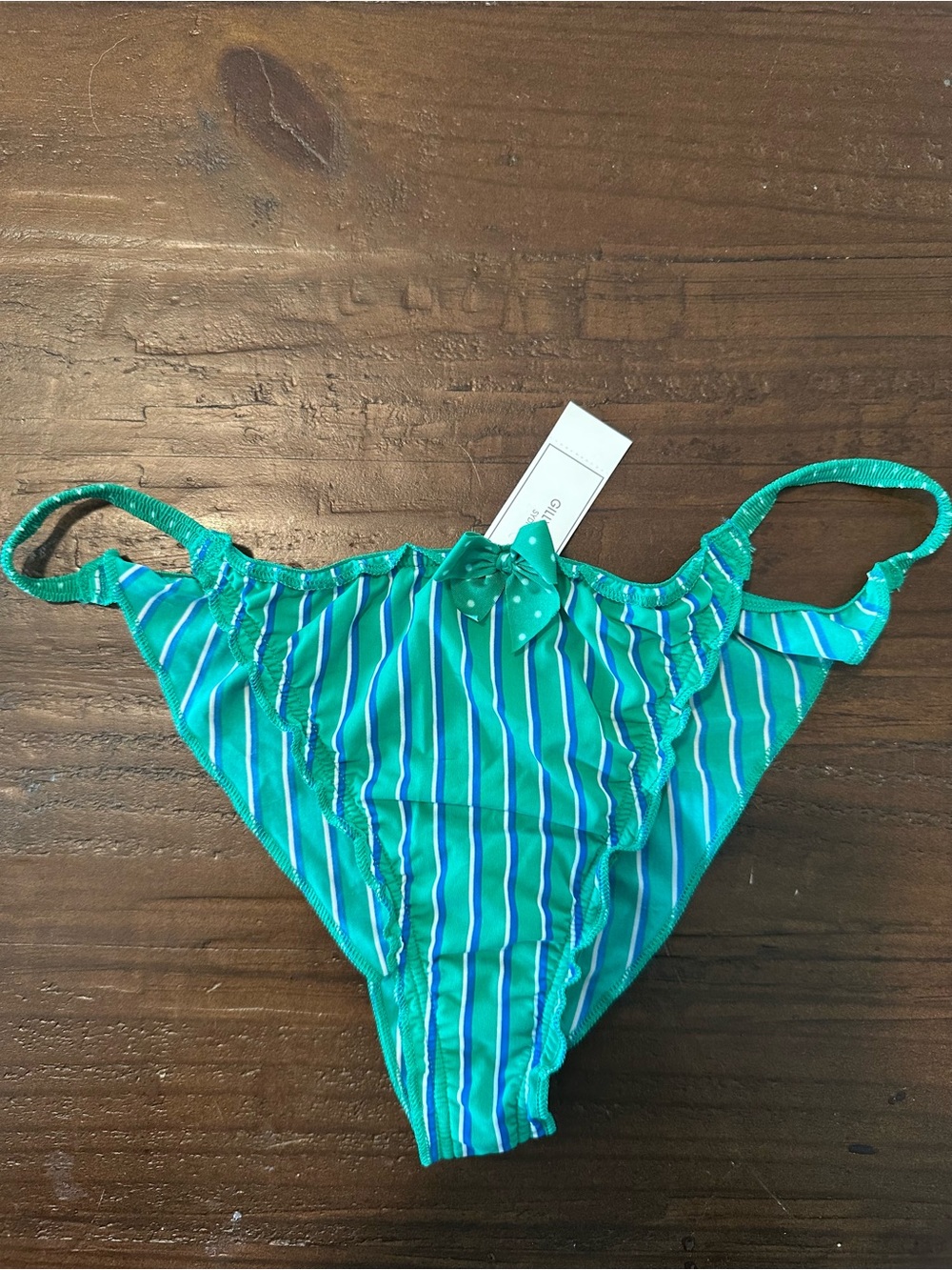 *RARE* Gilly Hicks/ Hollister Silky Ruched/Flutter String Bikini Panties - Small